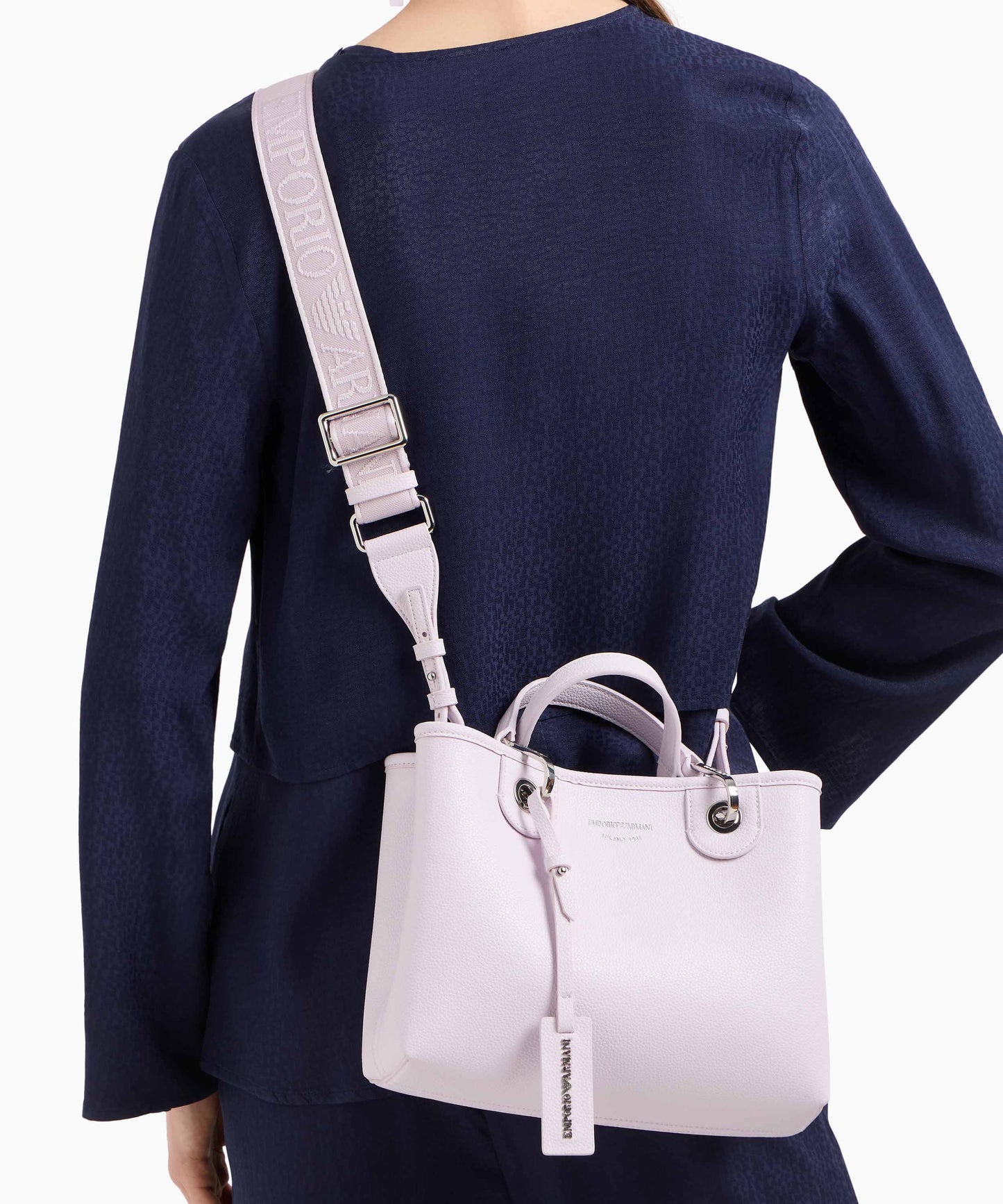 EMPORIO ARMANI Borsa shopper piccola con stampa effetto cervo