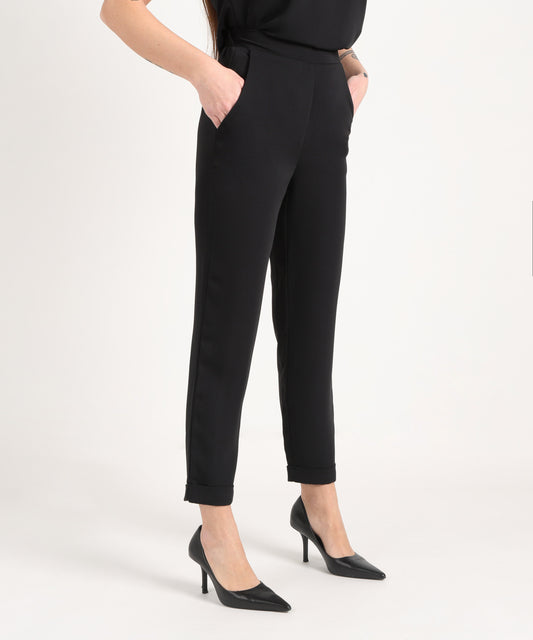 Pantaloni MAIDA MILA Pantalone con risvolto Nero | MAIDA MILA Pantaloni MAIDA MILA Pantalone con risvolto Nero | MAIDA MILA