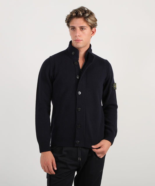 STONE ISLAND Maglione con bottoni e dettagli in feltro