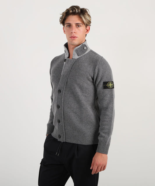 STONE ISLAND Maglione con bottoni e dettagli in feltro