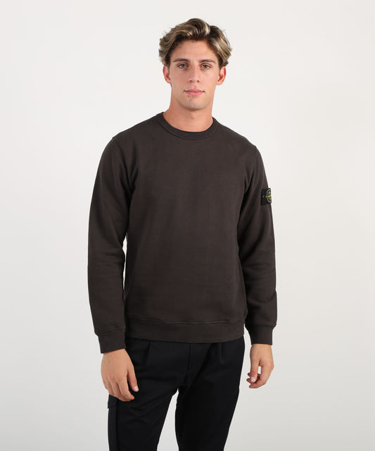 STONE ISLAND Felpa girocollo vestibilità regular con inserti a costine