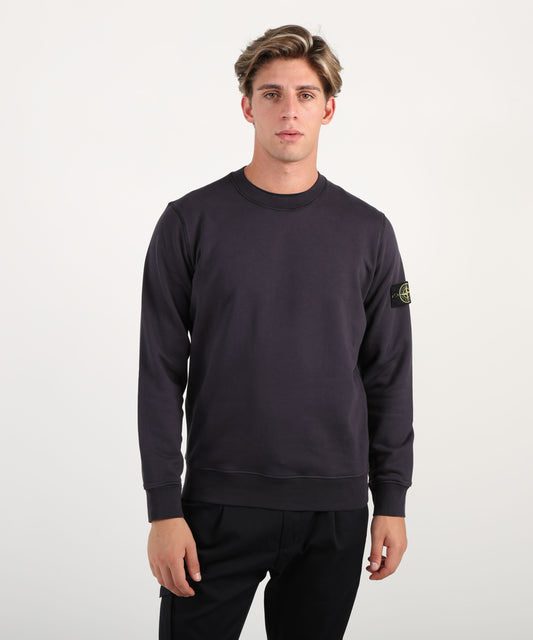 STONE ISLAND Felpa girocollo regular fit con polsini elasticizzati