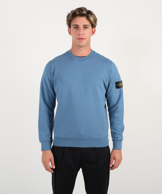 STONE ISLAND Felpa girocollo regular fit con polsini elasticizzati
