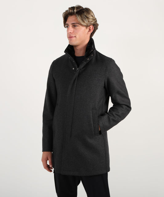 Cappotti HERNO Cappotto leggero in lana vergine pettinata RWS con imbottitura in poliestere Lavagna | HERNO Cappotti HERNO Cappotto leggero in lana vergine pettinata RWS con imbottitura in poliestere Lavagna | HERNO