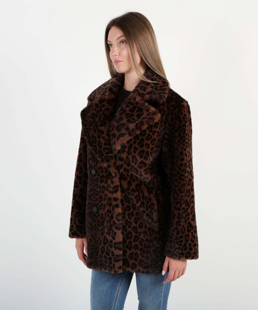 RIBKOFF Cappotto pelliccia maculata