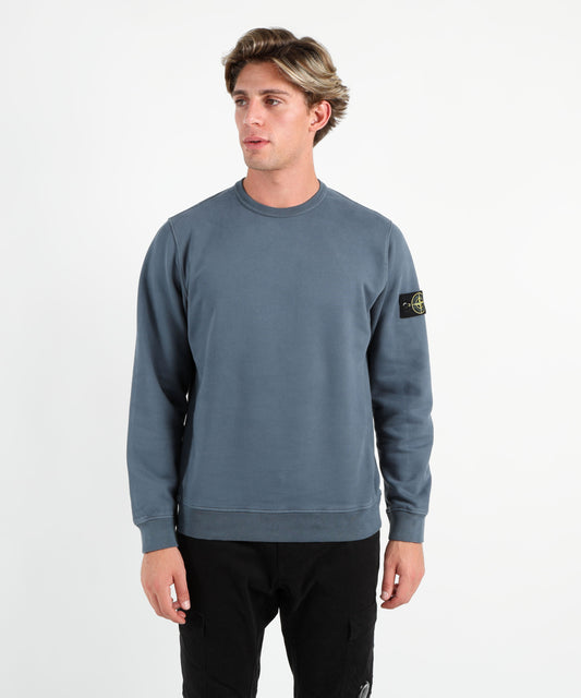 STONE ISLAND Felpa girocollo vestibilità regular con inserti a costine