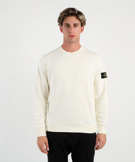 STONE ISLAND Felpa girocollo regular fit con polsini elasticizzati