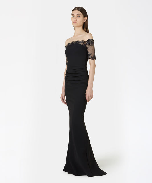 Dresses & Suits CHIARA BONI Long Dress with Train Nero | CHIARA BONI Dresses & Suits CHIARA BONI Long Dress with Train Nero | CHIARA BONI