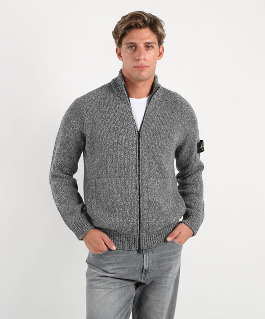 STONE ISLAND Maglione con zip, colletto rigido