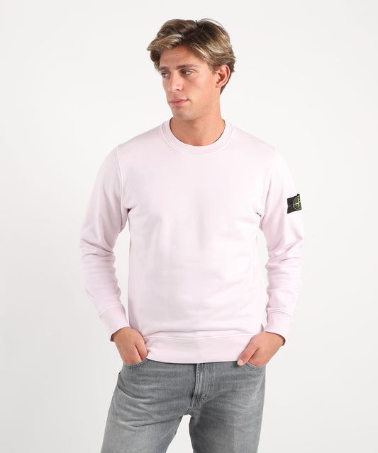 STONE ISLAND Felpa girocollo regular fit con polsini elasticizzati