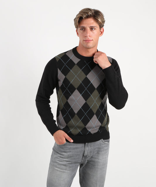 SUN 68 Maglia fantasia a rombi