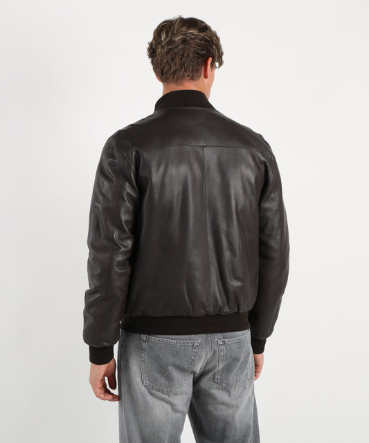 Jackets THE JACK LEATHERS reversible leather bomber jacket Marrone scuro | THE JACK LEATHERS Jackets THE JACK LEATHERS reversible leather bomber jacket Marrone scuro | THE JACK LEATHERS