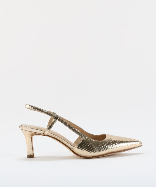 MICHAEL KORS Alora python-print slingback shoes