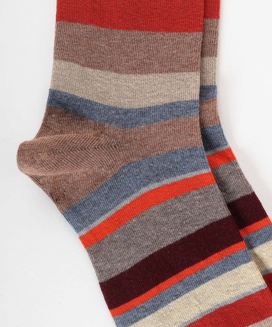 Calze GALLO calze righe multicolor Noce | GALLO Calze GALLO calze righe multicolor Noce | GALLO