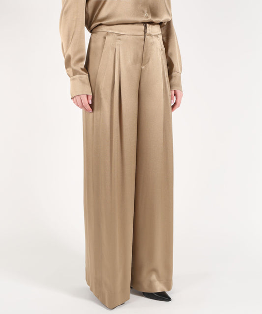 Trousers ALBERTA FERRETTI pleated satin trousers Beige | ALBERTA FERRETTI Trousers ALBERTA FERRETTI pleated satin trousers Beige | ALBERTA FERRETTI