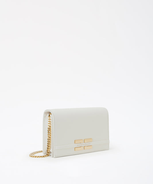 ELISABETTA FRANCHI Borsa a tracolla con logo oro in rilievo