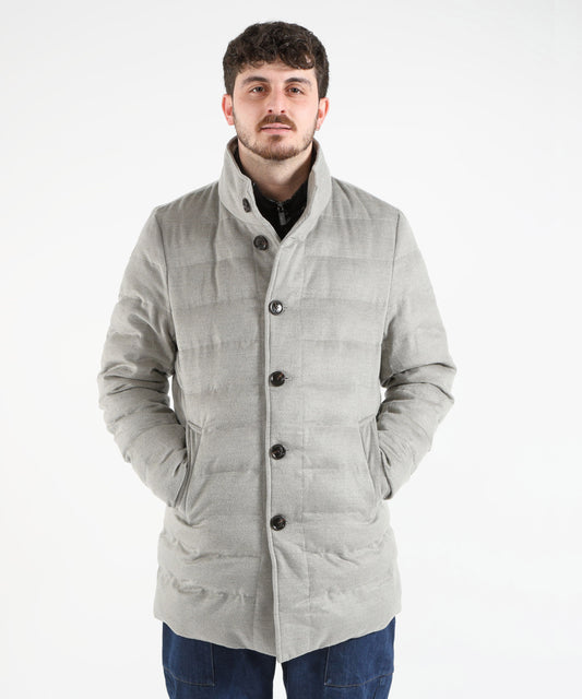 Piumini HESKIMO Giaccone trapuntato Grigio melange | HESKIMO Piumini HESKIMO Giaccone trapuntato Grigio melange | HESKIMO