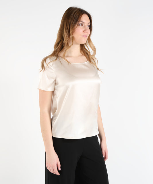 Camicie PENNYBLACK T-shirt in raso ludovica Avorio | PENNYBLACK Camicie PENNYBLACK T-shirt in raso ludovica Avorio | PENNYBLACK