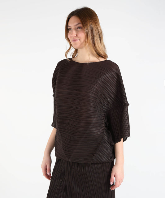Bluse MEIMEI Blusa plissè Marrone | MEIMEI Bluse MEIMEI Blusa plissè Marrone | MEIMEI