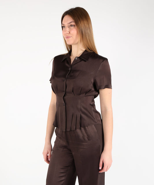 Shirts SEMICOUTURE Desideria Shirt Cacao | SEMICOUTURE Shirts SEMICOUTURE Desideria Shirt Cacao | SEMICOUTURE