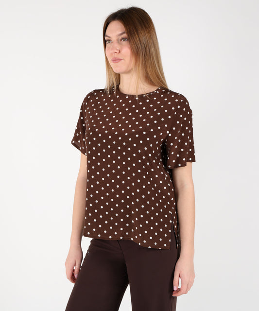 Bluse P.A.R.O.S.H. Blusa a pois Fantasia marrone | P.A.R.O.S.H. Bluse P.A.R.O.S.H. Blusa a pois Fantasia marrone | P.A.R.O.S.H.