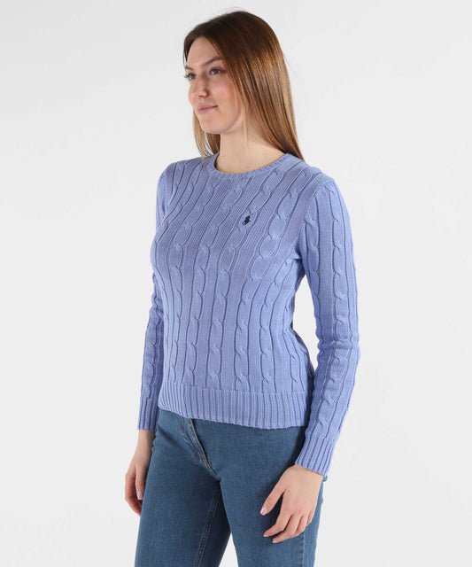Pullovers POLO RALPH LAUREN Cotton Cable-Knit Crewneck Sweater Azzurro | POLO RALPH LAUREN Pullovers POLO RALPH LAUREN Cotton Cable-Knit Crewneck Sweater Azzurro | POLO RALPH LAUREN