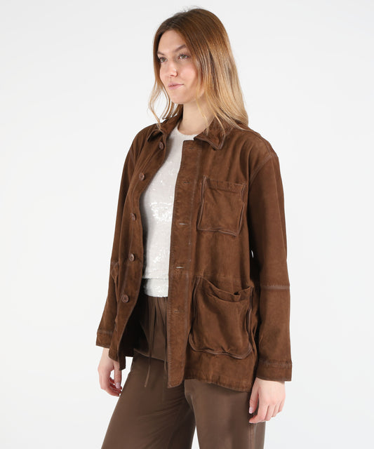 P.A.R.O.S.H. Suede shirt jacket