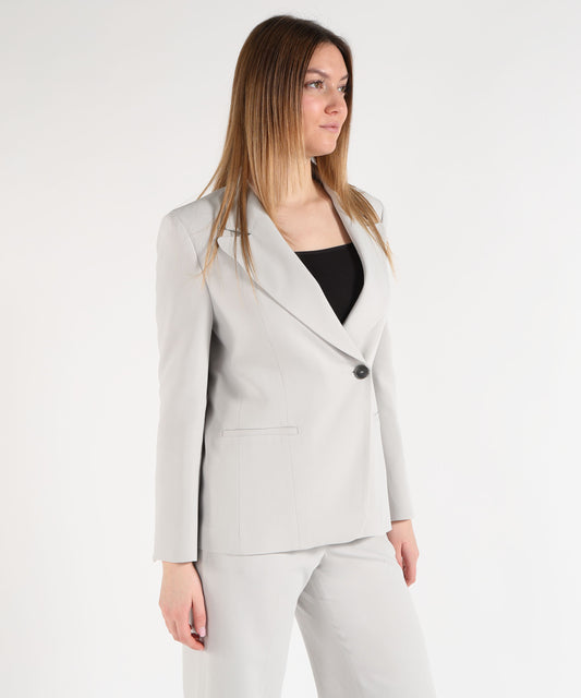Giacche SEVENTY Giacca monopetto in cady crêpe viscosa Grigio | SEVENTY Giacche SEVENTY Giacca monopetto in cady crêpe viscosa Grigio | SEVENTY