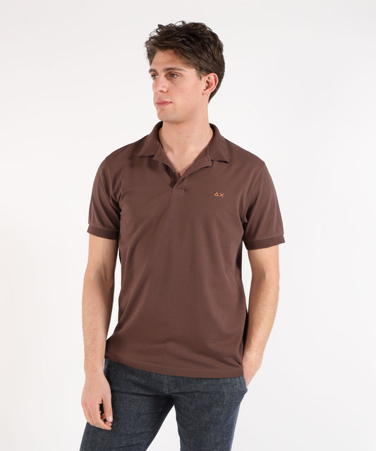 Polo SUN 68 Polo print under collar Marrone | SUN 68 Polo SUN 68 Polo print under collar Marrone | SUN 68