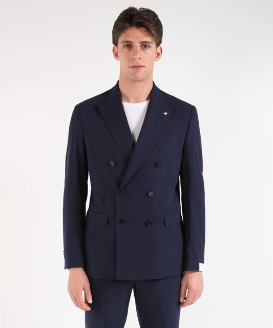 Dresses & Suits MANUEL RITZ Double-breasted suit with matching trousers Blu | MANUEL RITZ Dresses & Suits MANUEL RITZ Double-breasted suit with matching trousers Blu | MANUEL RITZ
