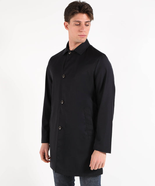 Raincoats MONTECORE Reversible British-style trench coat Blu scuro | MONTECORE Raincoats MONTECORE Reversible British-style trench coat Blu scuro | MONTECORE