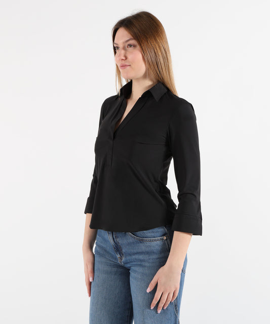 Camicie GHIRARDELLI Camicia con scollo a V Nero | GHIRARDELLI Camicie GHIRARDELLI Camicia con scollo a V Nero | GHIRARDELLI