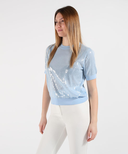 LIUJO WHITE Top con paillettes
