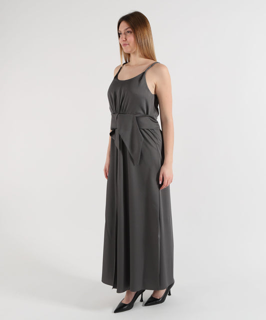 Dresses & Suits EMPORIO ARMANI Crepe Twill Dress with Sash Belt Grigio | EMPORIO ARMANI Dresses & Suits EMPORIO ARMANI Crepe Twill Dress with Sash Belt Grigio | EMPORIO ARMANI