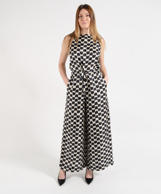 Jumpsuits 'S MAX MARA Ronchi Geometric Jumpsuit Ecru/blu navy | 'S MAX MARA Jumpsuits 'S MAX MARA Ronchi Geometric Jumpsuit Ecru/blu navy | 'S MAX MARA