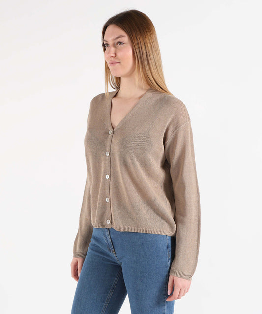 Cardigans SEVENTY Soft women’s V-neck cardigan Cammello | SEVENTY Cardigans SEVENTY Soft women’s V-neck cardigan Cammello | SEVENTY