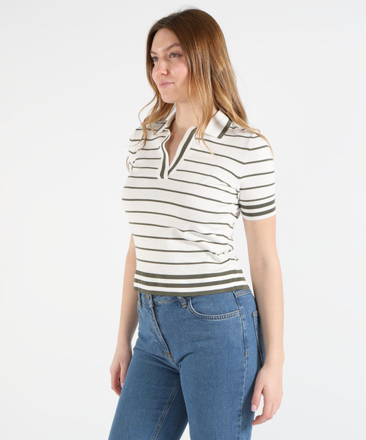 Maglie PENNYBLACK Polo nocino Bianco/olive | PENNYBLACK Maglie PENNYBLACK Polo nocino Bianco/olive | PENNYBLACK