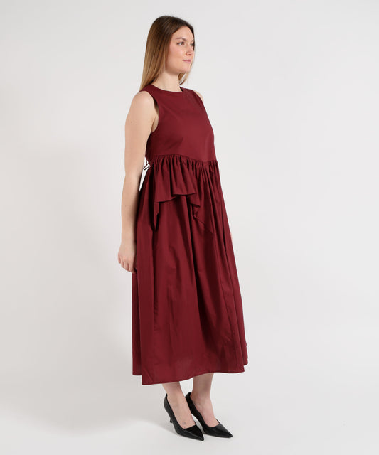 MEIMEI Abito Lungo Donna Smanicato con Rouche