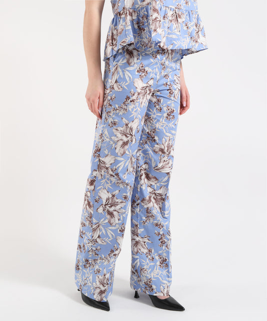 Trousers LIUJO WHITE Poplin Palazzo Pants Fantasia | LIUJO WHITE Trousers LIUJO WHITE Poplin Palazzo Pants Fantasia | LIUJO WHITE