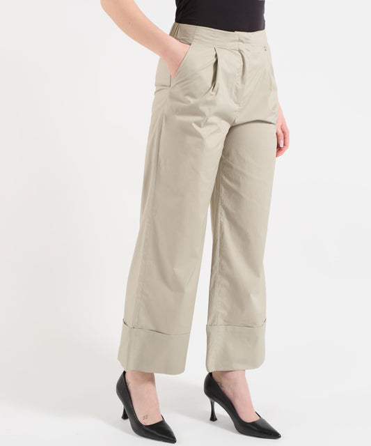 Trousers LIUJO WHITE Poplin Flare Pants Grigio | LIUJO WHITE Trousers LIUJO WHITE Poplin Flare Pants Grigio | LIUJO WHITE