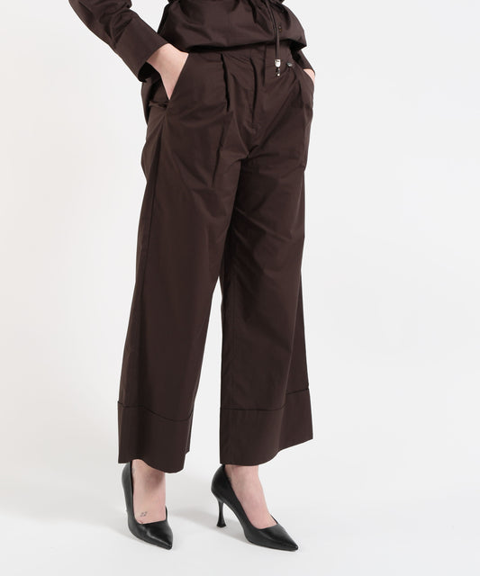 Trousers LIUJO WHITE Poplin Flare Pants Marrone | LIUJO WHITE Trousers LIUJO WHITE Poplin Flare Pants Marrone | LIUJO WHITE