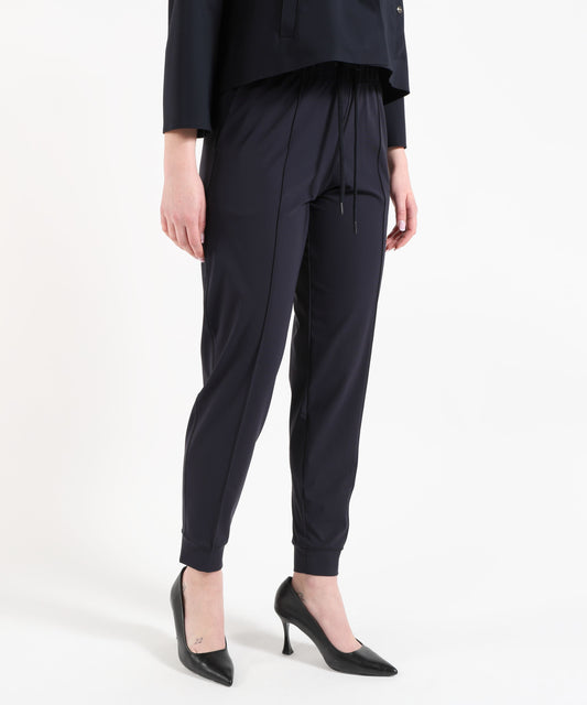 Pantaloni HERNO Pantaloni Donna Herno in Jersey Tecnico con Coulisse Blu | HERNO Pantaloni HERNO Pantaloni Donna Herno in Jersey Tecnico con Coulisse Blu | HERNO