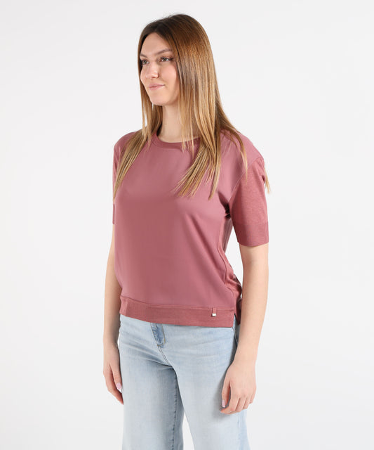 Maglie HERNO Maglia in doppio tessuto Rosa | HERNO Maglie HERNO Maglia in doppio tessuto Rosa | HERNO