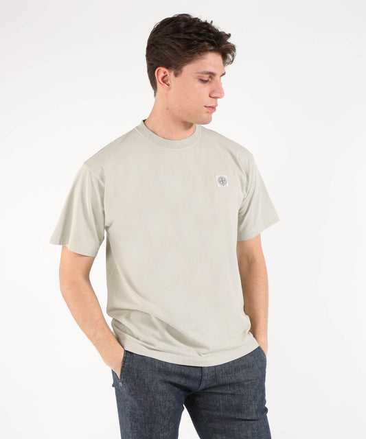 T-shirt STONE ISLAND COMBED ORGANIC COTTON JERSEY - T-shirt vestibilità regular con patch Compass Grigio perla | STONE ISLAND T-shirt STONE ISLAND COMBED ORGANIC COTTON JERSEY - T-shirt vestibilità regular con patch Compass Grigio perla | STONE ISLAND