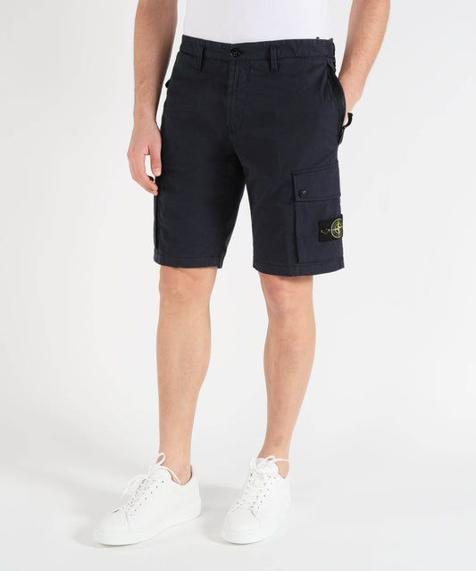 Bermuda STONE ISLAND STRETCH ORGANIC COTTON TWILL - Bermuda cargo vestibilità slim con tasche con zip Navy | STONE ISLAND Bermuda STONE ISLAND STRETCH ORGANIC COTTON TWILL - Bermuda cargo vestibilità slim con tasche con zip Navy | STONE ISLAND