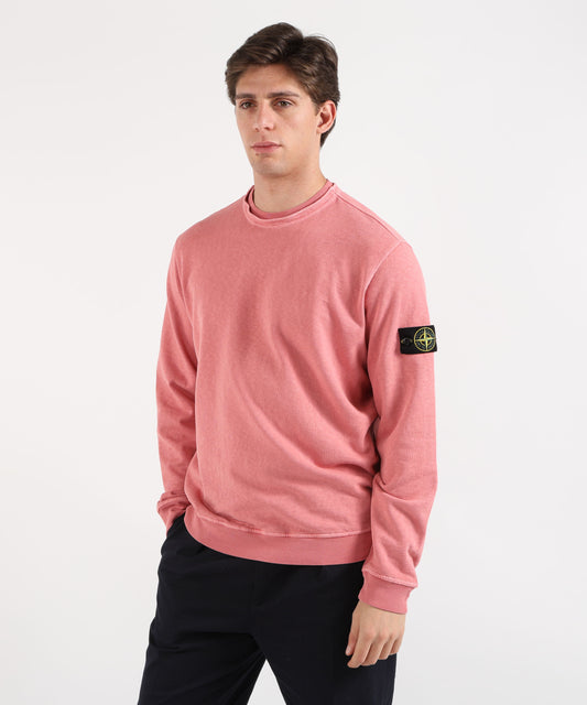 Felpe STONE ISLAND MALFILÉ FLEECE 'OLD' EFFECT - Felpa girocollo vestibilità regular Rosa | STONE ISLAND Felpe STONE ISLAND MALFILÉ FLEECE 'OLD' EFFECT - Felpa girocollo vestibilità regular Rosa | STONE ISLAND
