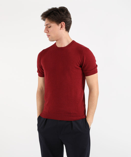 Knitwear GRAN SASSO Short-sleeve crew-neck top in solid color Rosso | GRAN SASSO Knitwear GRAN SASSO Short-sleeve crew-neck top in solid color Rosso | GRAN SASSO