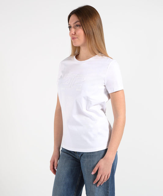 ELISABETTA FRANCHI T-shirt in jersey con logo ricamato
