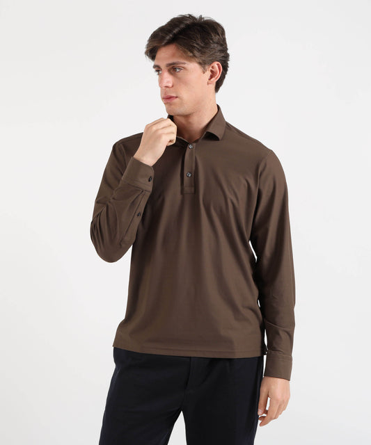 GHIRARDELLI Polo/Camicia Uomo 3 Bottoni – Effetto Traforato