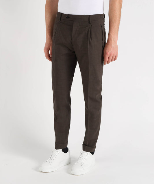 Trousers BERWICH Men’s classic trousers with pleats Marrone | BERWICH Trousers BERWICH Men’s classic trousers with pleats Marrone | BERWICH